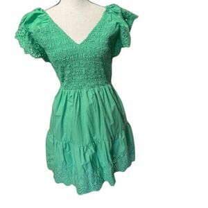 Gap Dress Womens Small Mint Green Smocked Bodice with Back Cutouts